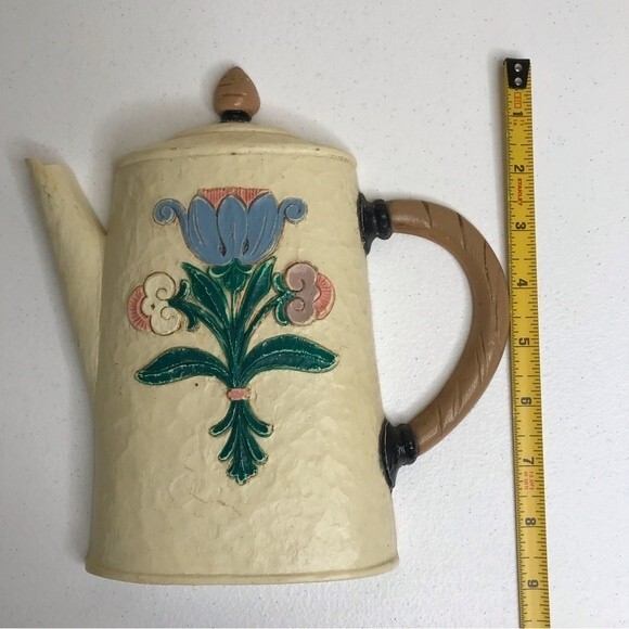Vintage Floral Coffee Pot Fruit Frying Pan Wall Hangers Made In USA MCMXCV 1995 - Picture 6 of 13